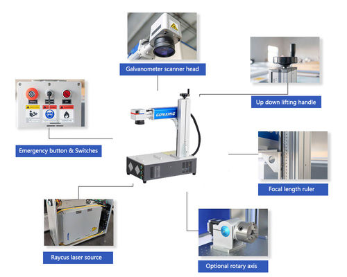 20w 30w 50w Faserlasermarkierungsmaschine für Ring Pen 3D 2D Maximalmarkierungsgeschwindigkeit 700mm/s Kühlmodus Luftkühlung GONXING